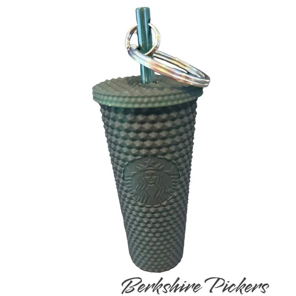 Starbucks 2022 Dark Green ‎ Tumbler Keychain Studded Cold Cup Ornament